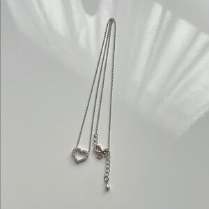 Elegant Silver Heart Necklace